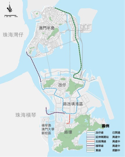 轻轨规划线网示意图。