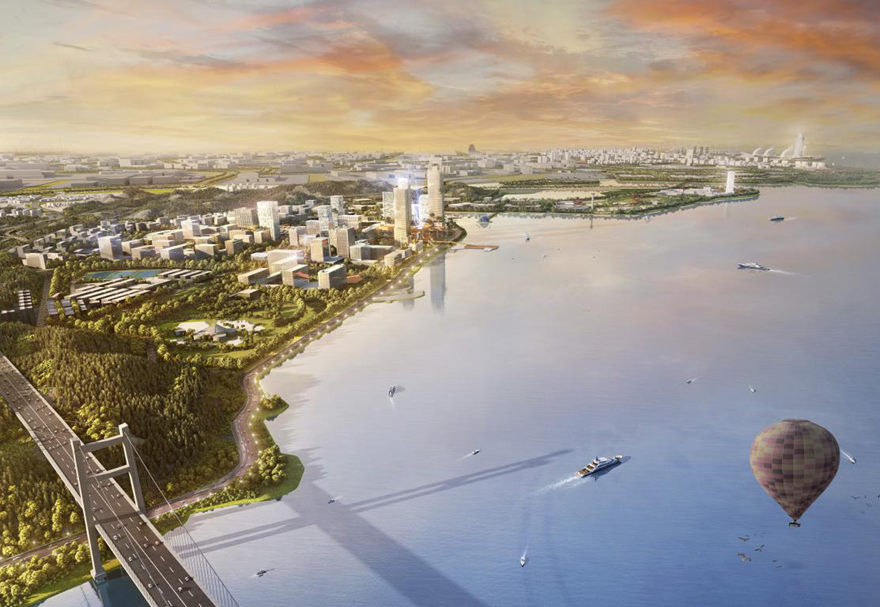 东莞滨海湾新区位于珠三角城市群东西岸交汇处，与前海、南沙等国家自贸片区紧密连接，是珠江东岸少有的可集中连片开发的战略性区域。图为滨海湾新区建设效果图。
