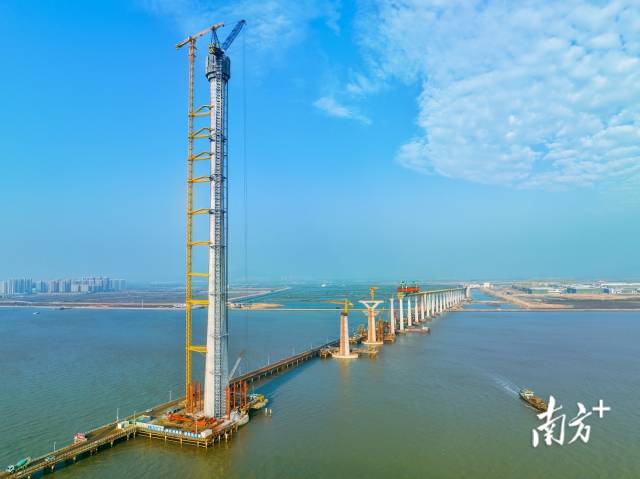 黄茅海跨海通道建设现场。 粤交集宣供图