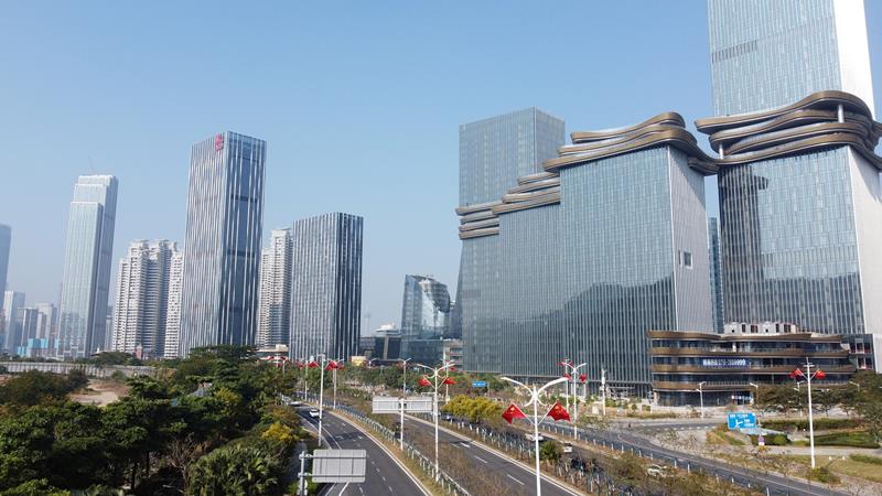 2024年1月1日，广东珠海，横琴粤澳深度合作区楼群。