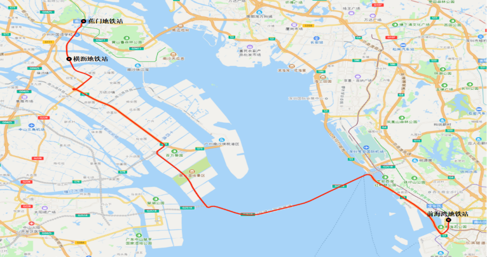 广深跨市公交站点示意图。图源：南沙交投集团
