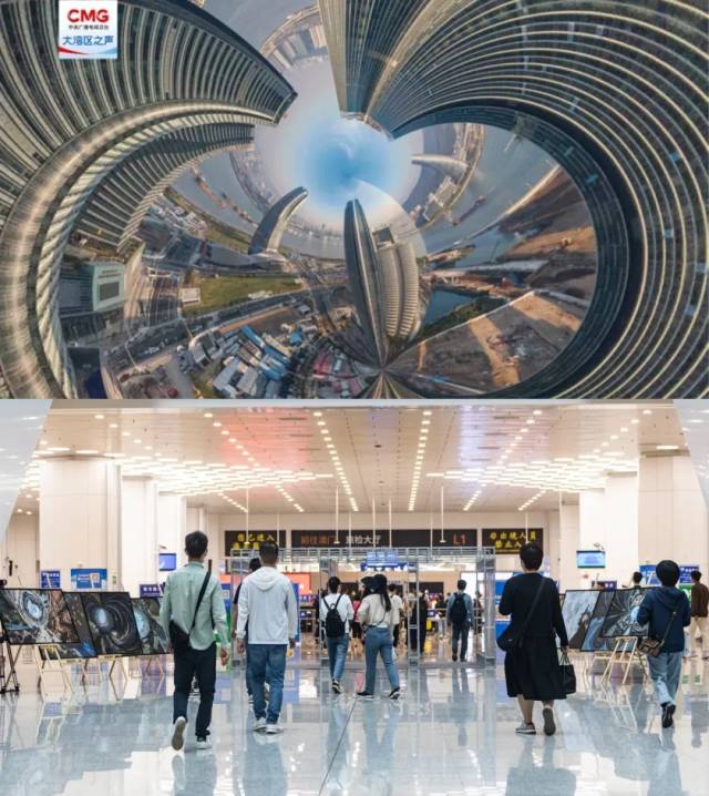▲两地往返的人流在“圆融”的琴澳影像中穿梭、打卡。双城与《连城》的寓意彼此呼应