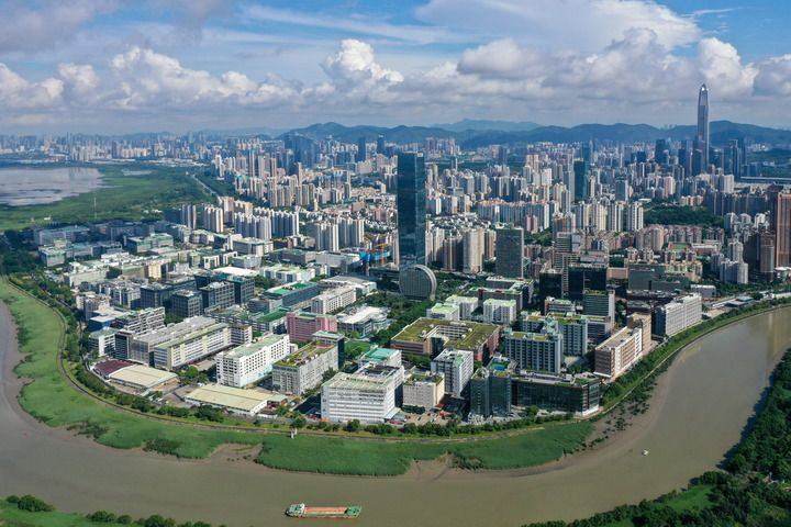 俯瞰河套深港科技创新合作区深圳园区（2023年8月23日摄，无人机照片）。新华社记者 梁旭 摄