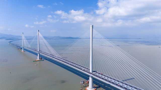 黄茅海跨海通道。  南方+ 关铭荣 拍摄