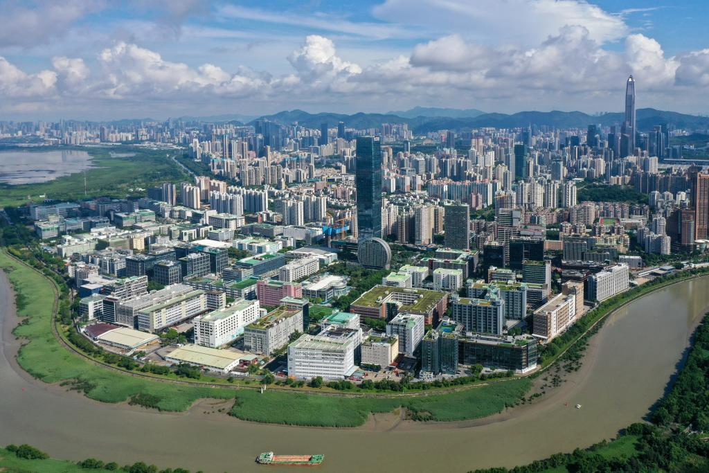 俯瞰河套深港科技创新合作区深圳园区（2023年8月23日摄，无人机照片）。新华社记者 梁旭 摄