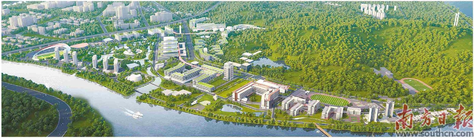  大湾区大学（滨海湾校区）效果图。滨海湾宣供图
