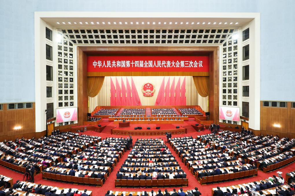 3月5日上午，第十四届全国人民代表大会第三次会议在北京人民大会堂开幕。新华社记者 丁海涛 摄