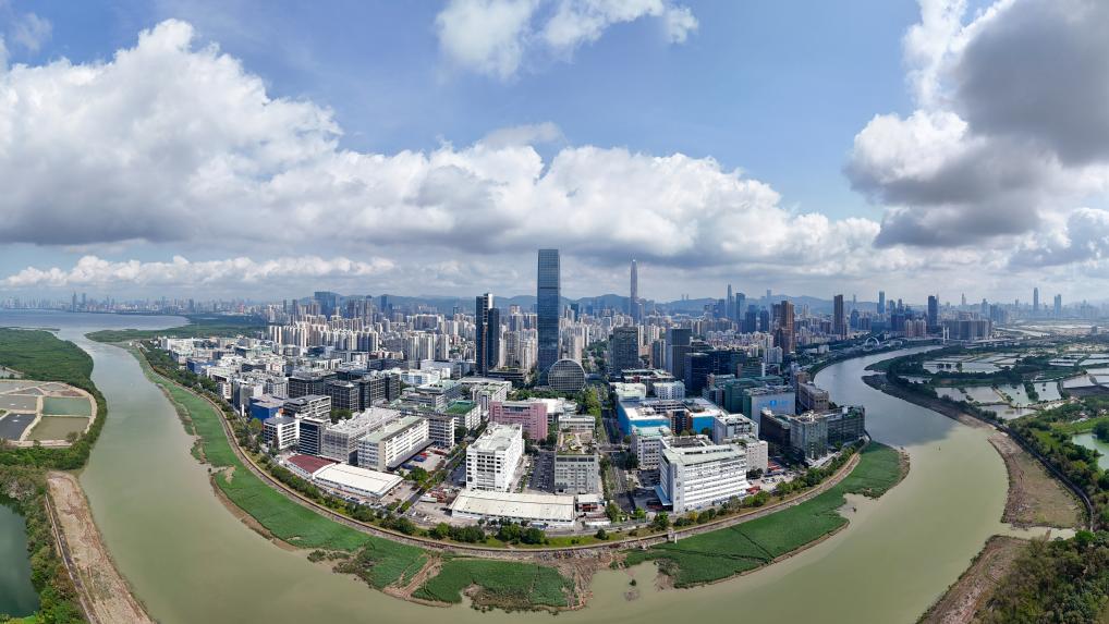 这是河套深港科技创新合作区（无人机全景照片，4月24日摄）。新华社记者 梁旭 摄