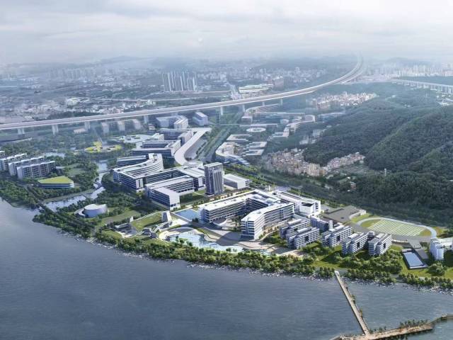 大湾区大学滨海湾校区效果图。