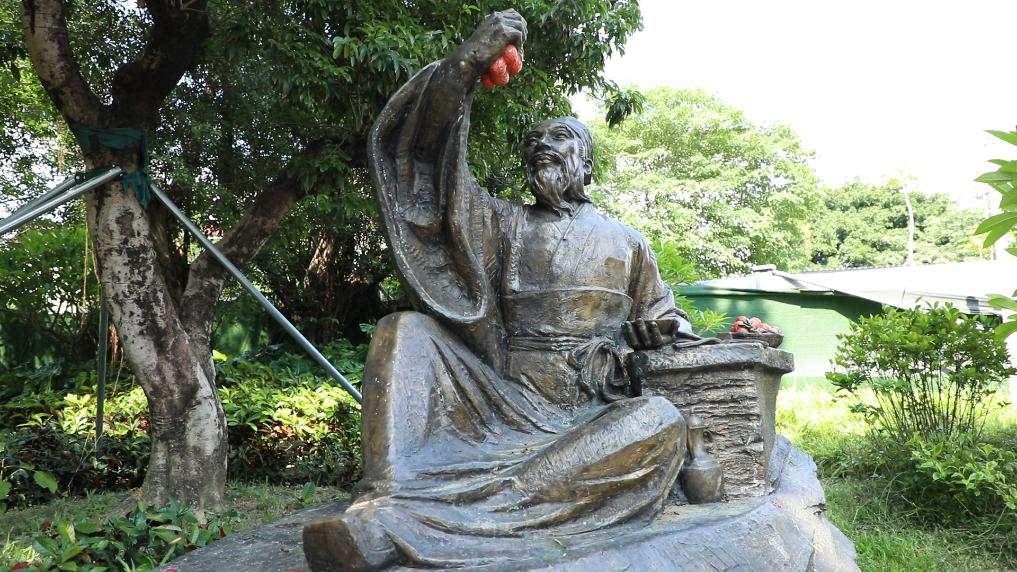 这是6月6日拍摄的惠州中山公园（惠州府城遗址公园）内的东坡雕像。新华社记者 李思佳 摄
